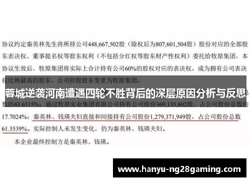 蓉城逆袭河南遭遇四轮不胜背后的深层原因分析与反思 蓉城逆袭河南遭遇四轮不胜背后的深层原因分析与反思